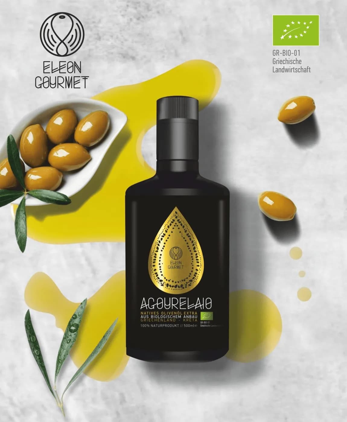 Eleon Gourmet - Bio Olivenöl Agourelaio (Tropfen), 50ml