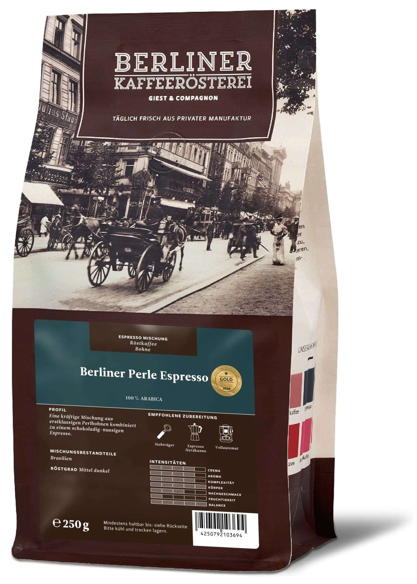 Berliner Kaffeerösterei - Berliner Perle, gemahlen, 250g