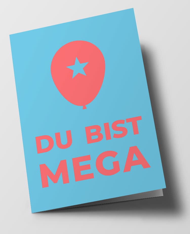 Klappkarte  - typestyle - Du bist Mega