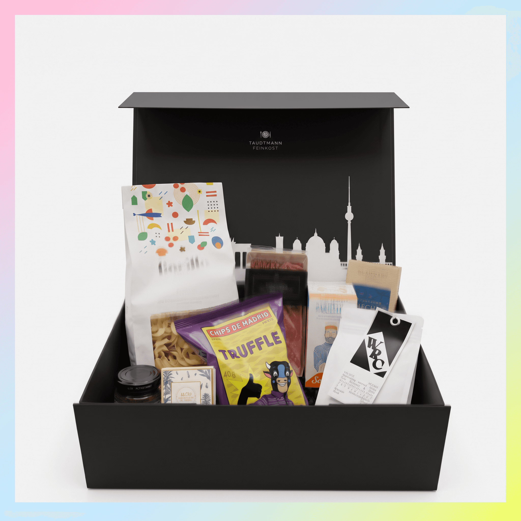 Mitarbeiter Geschenkbox mit Pasta und Kaffeepause