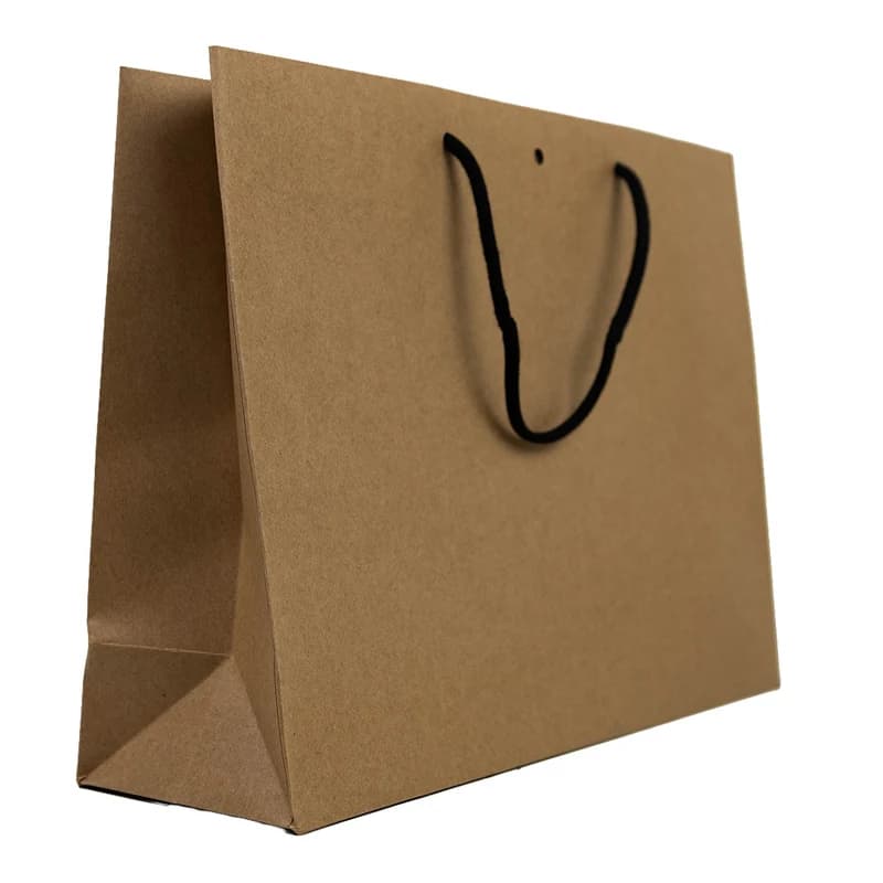 Papiertragetaschen Kraft braun, 42x13x31 cm | mit Bandloch