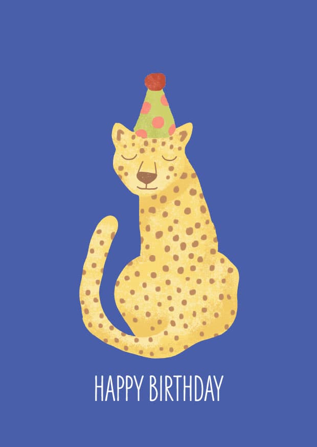 Postkarte - Andrea liesert - happy birthday Leo