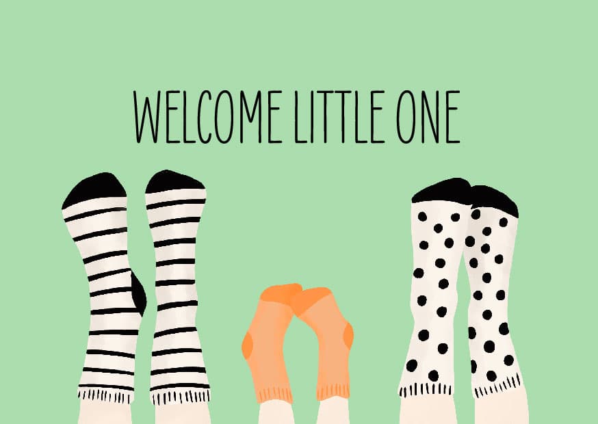 Postkarte - Andrea liesert - welcome little one