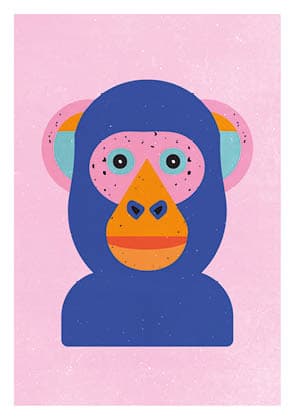 Postkarte - Daria Ivanova - monkey