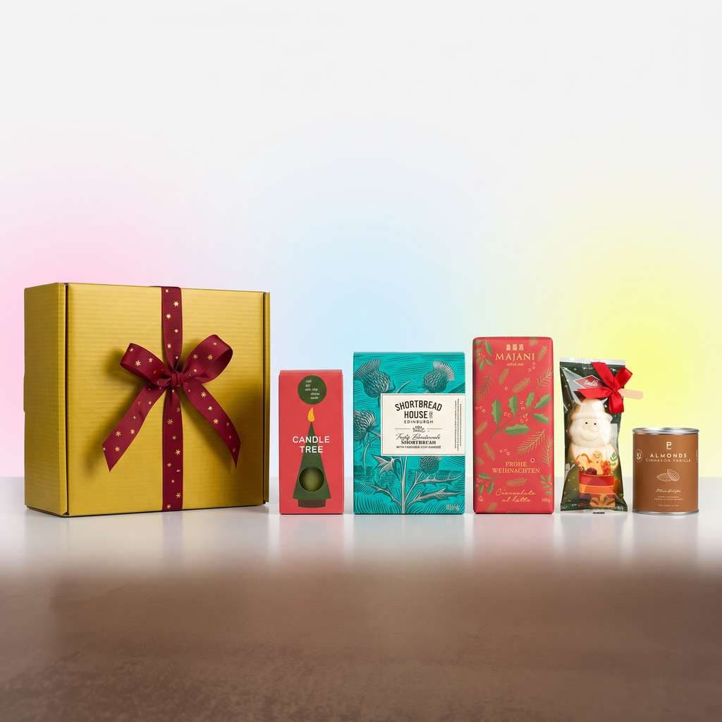 Kleines Wichtelgeschenk zu Weihnachten – Geschenkbox mit Kerze, Shortbread & Schokolade