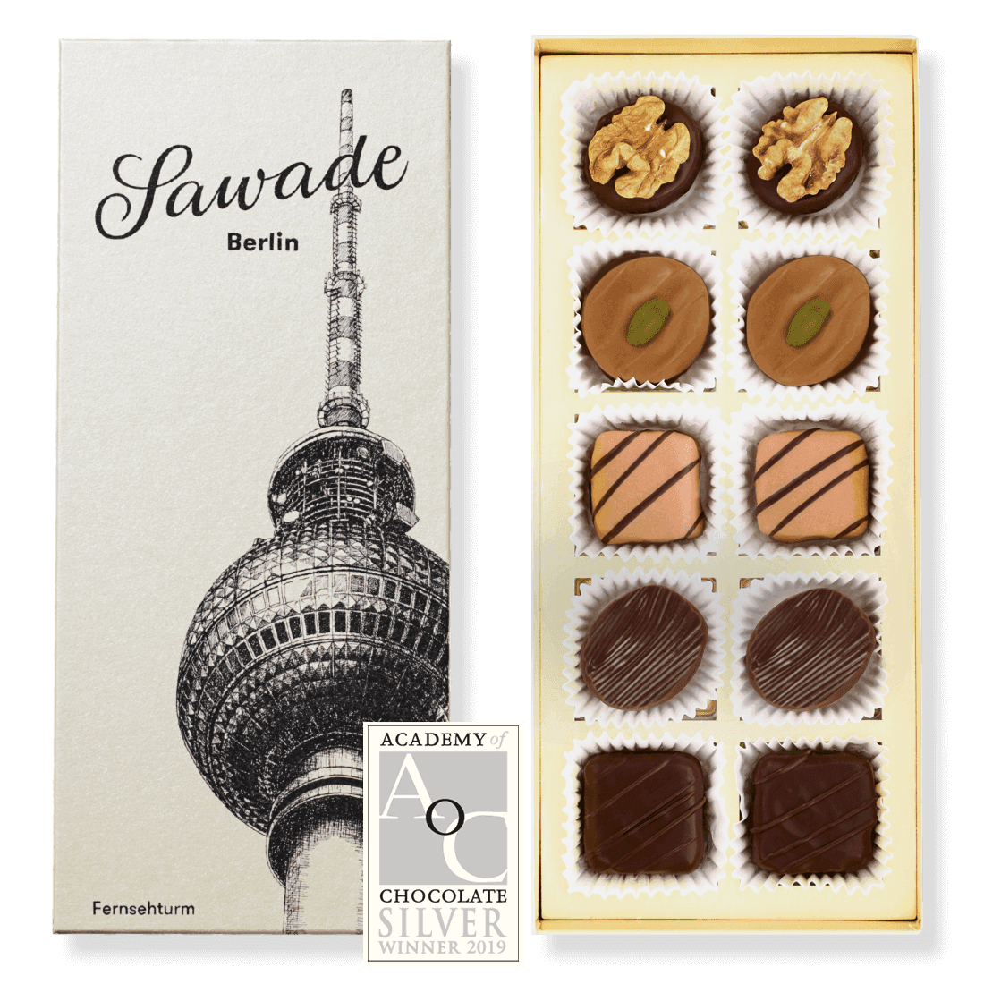 Sawade - Pralinenschachtel Berliner Fernsehturm Alkoholfrei, 115g
