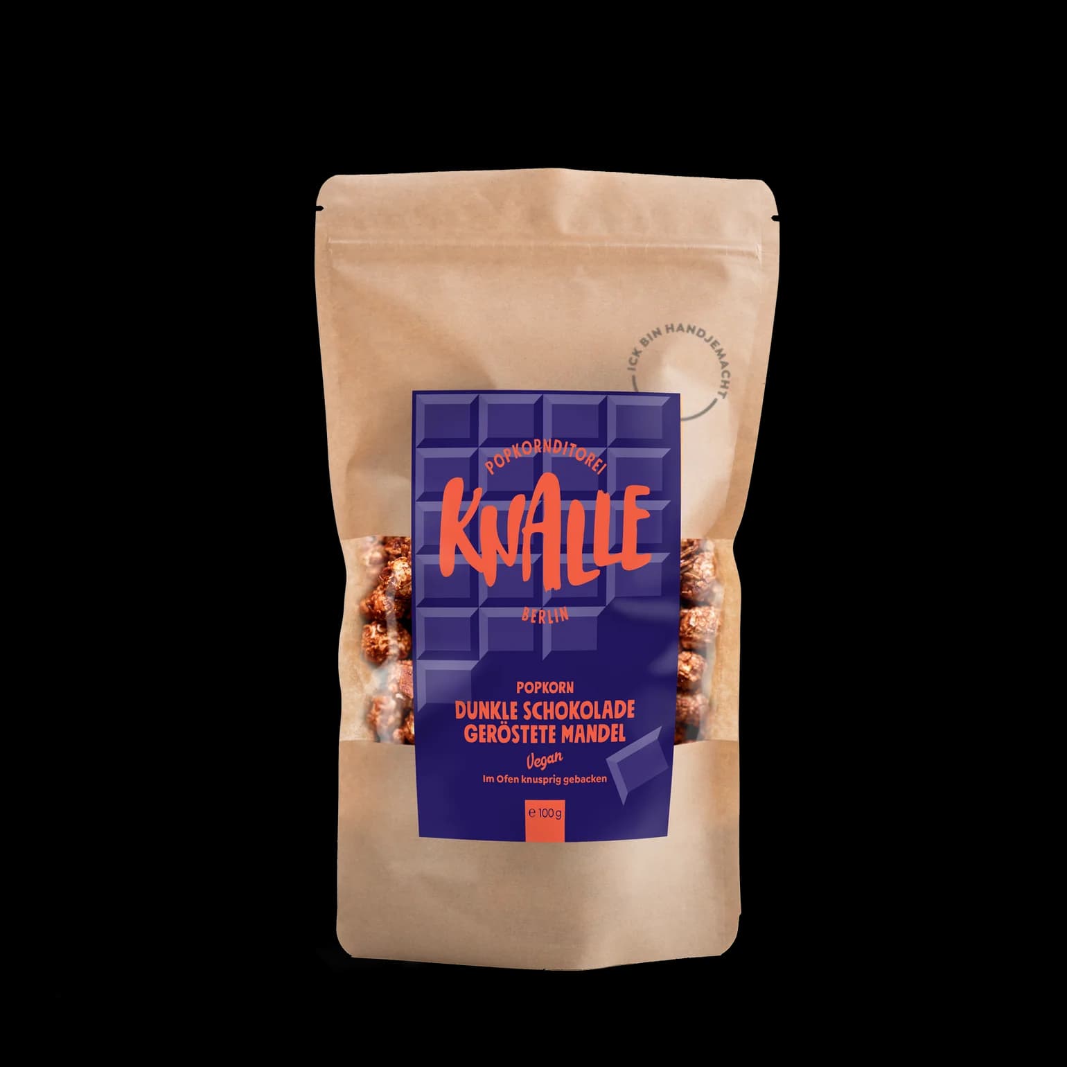Knalle Popcorn Dunkle Schokolade Geröstete Mandel, 100g