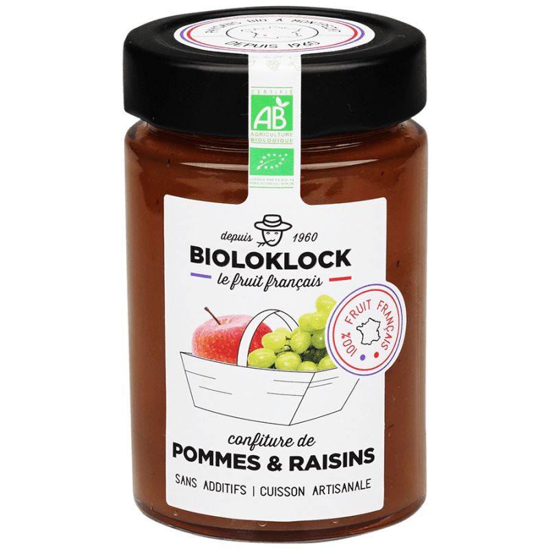 Bioloklock französische Bio Apfel- & Traubenkonfitüre, 230g