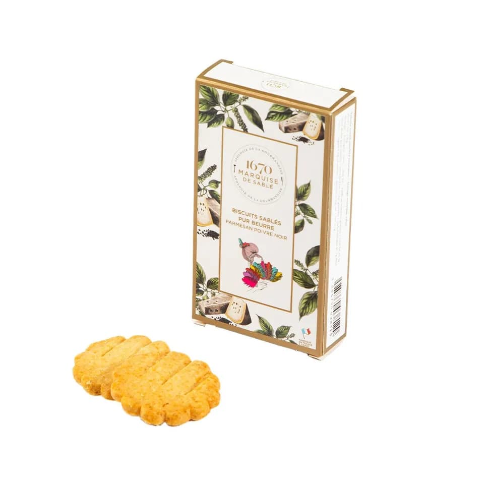 1670 Marquise de Sablé - Biscuits Sablés pur Beurre Parmesan Poivre Noir, 20g