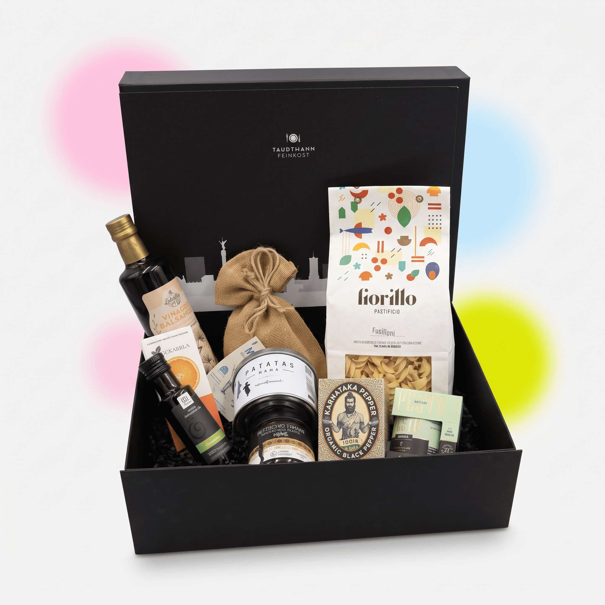 Dankeschön Geschenkbox Mediterran – Feinkost-Präsentkorb mit 9 Spezialitäten