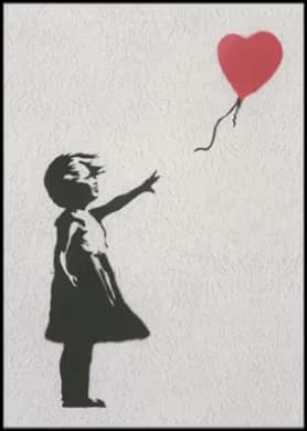 Postkarte - Banksy - Girl with red balloon