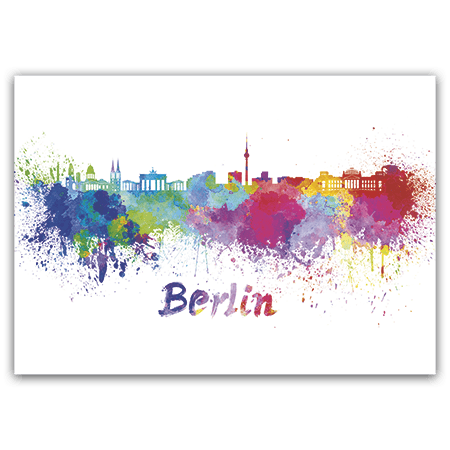 Postkarte - Berlin (Strukturkarton mit Lack-Effekten
