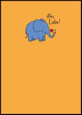 Postkarte - Charis Bartsch - Alles Liebe! (Elefant)