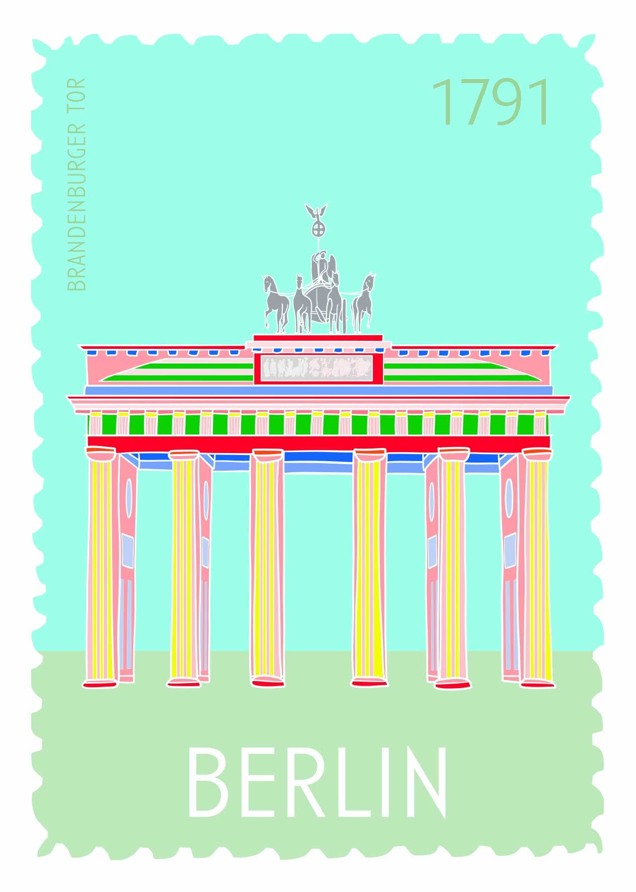 Postkarte - Limo & Mo - Brandenburger Tor