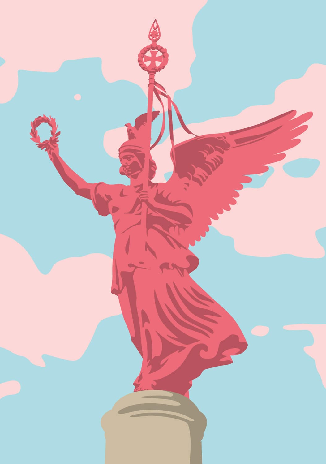 Postkarte - bon Voyage - Siegessäule, Berlin