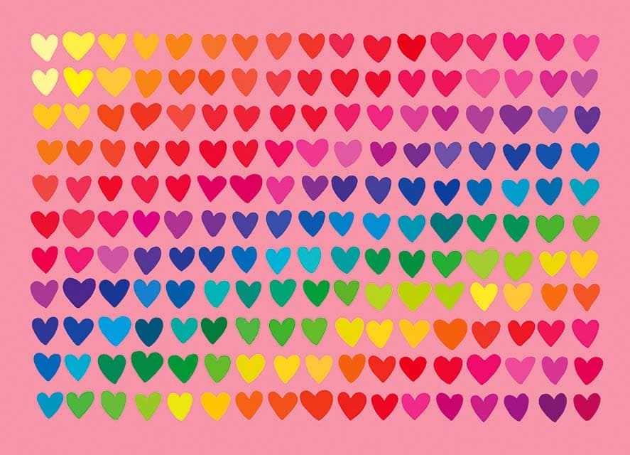 Postkarte - m-illu - rainbow hearts