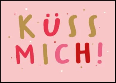Postkarte - madebymaggie - Küss mich!