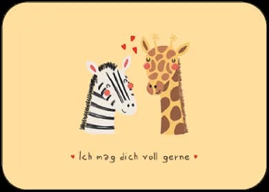 Postkarte - sceptical cactus - Ich mag dich voll gerne