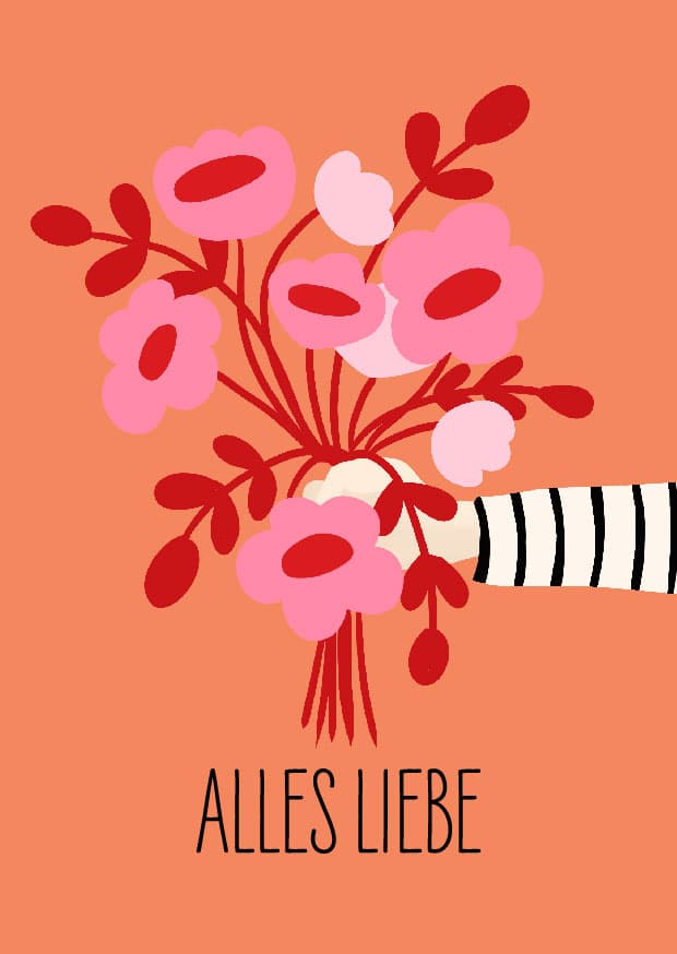 Postkarte - Andrea liesert - alles liebe