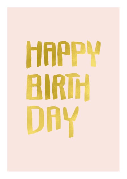 Postkarte - illi/gold - Happy