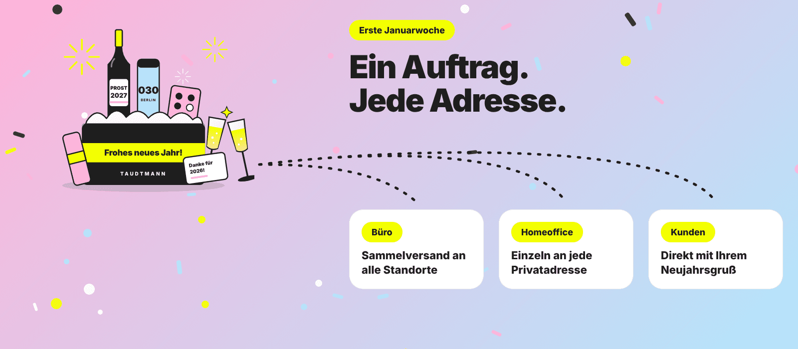 Der Multiversand mit einer Bestellung an vile eAdressen verschickt.
