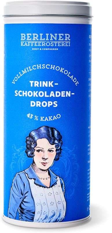 Berliner Kaffeerösterei - Trinkschokoladen Drops 43% Kakao, 250g Dose