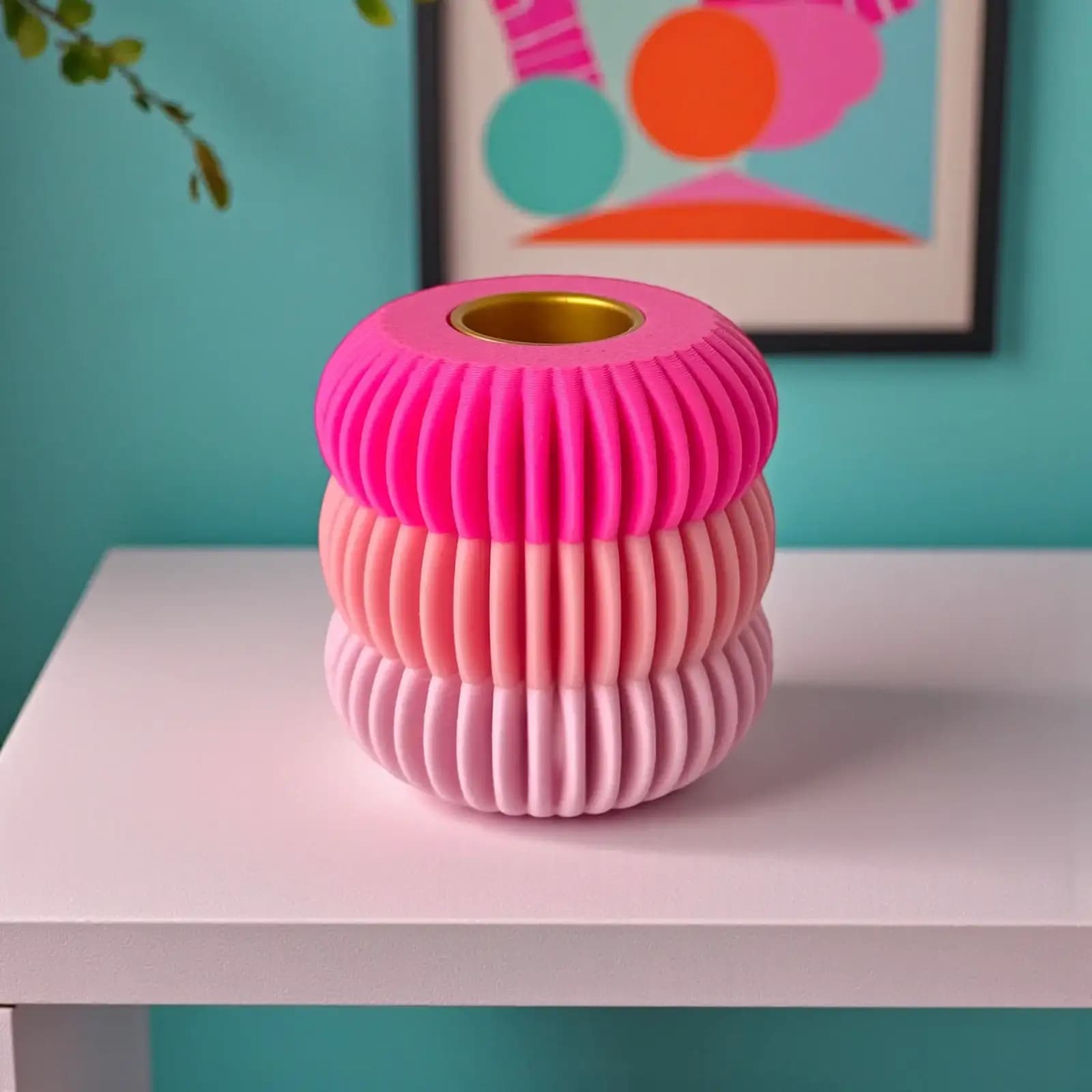 Pink Stories - Triluma Kerzenständer Neon Pink
