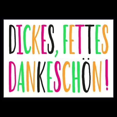 Postkarte - Dickes, fettes Dankeschön!