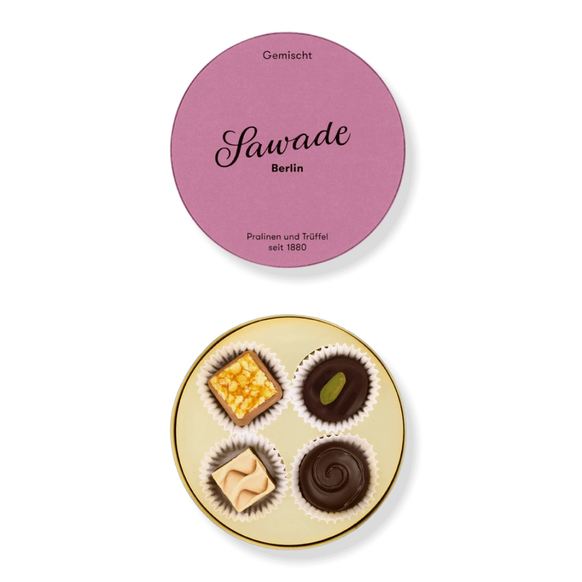 Sawade Kleine runde Pralinenschachtel Gemischt