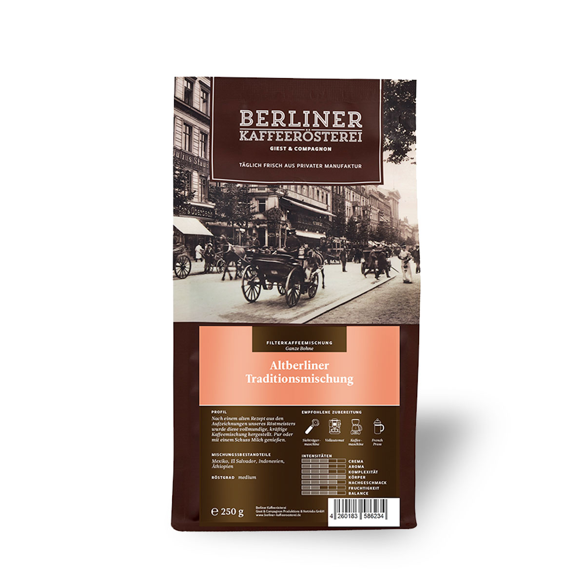 Berliner Kaffeerösterei Altberliner Traditionsmischung gemahlen, 250 g
