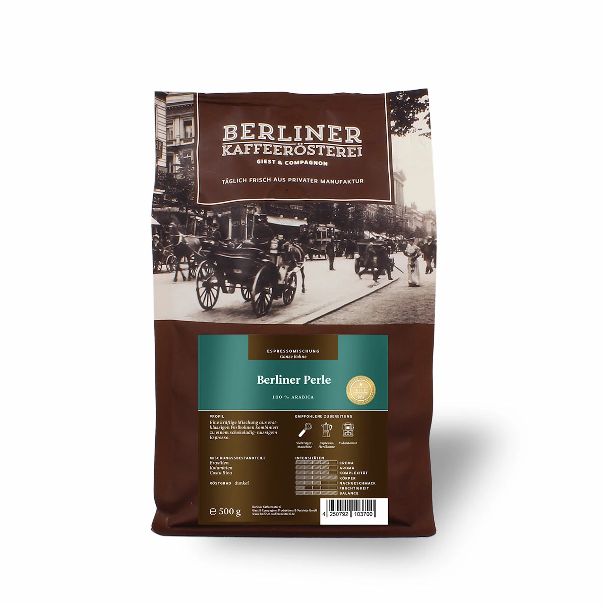 Berliner Kaffeerösterei Berliner Perle, gemahlen, 500 g