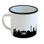 Berlin Tasse Emaille Skyline Schwarz 1 Stück