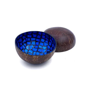 Kokosnuss Schale blaues Perlmutt-Mosaik Teil 2