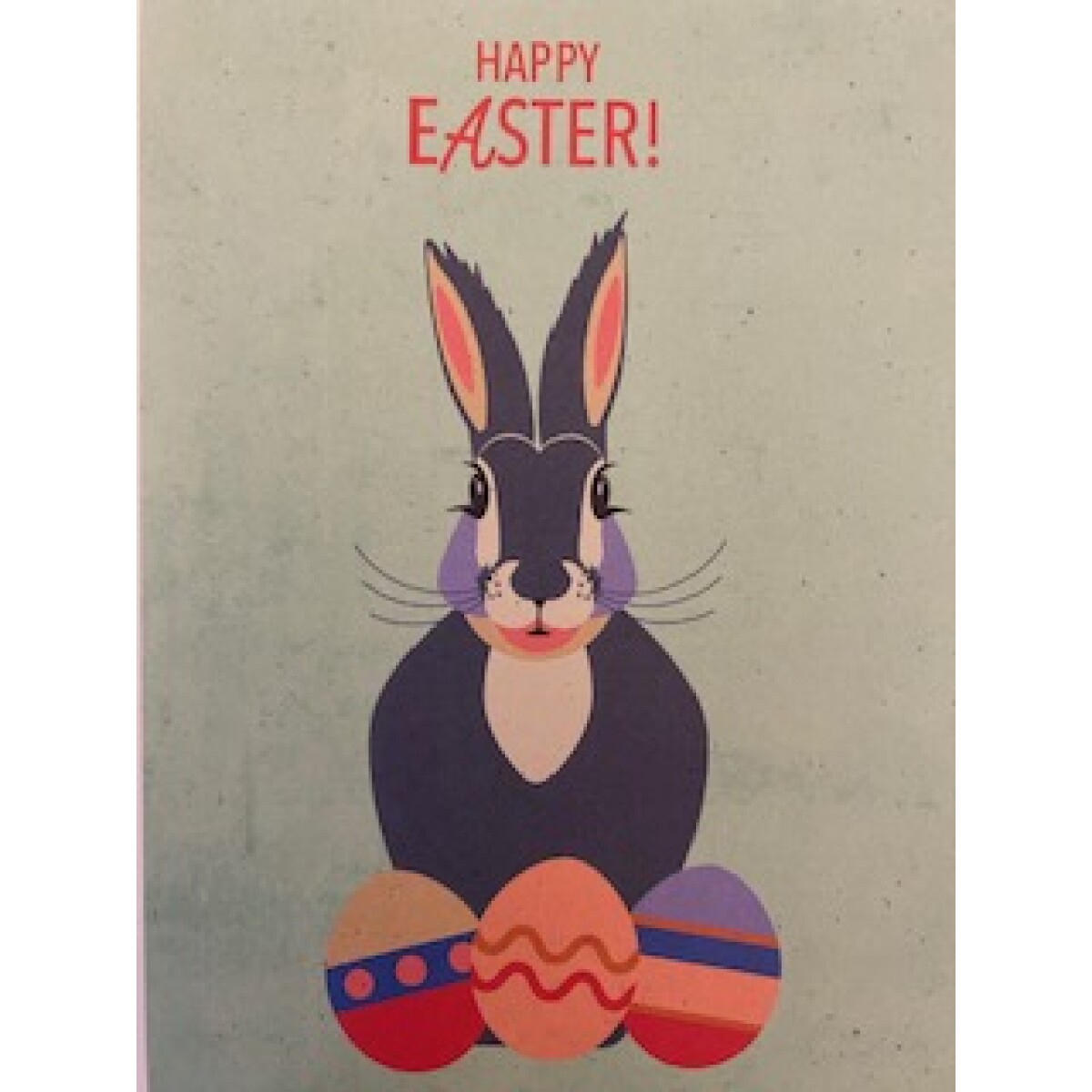 Osterkarte Hase, Happy Easter Karte,Postkarte „Happy Easter! Ostergruß mit Ostereiern, englische Osterpostkarte, klassische Osterkarte kaufen