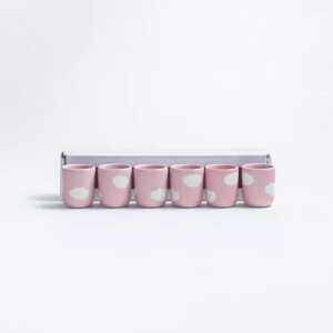 Keywords (integriert): Rosa Espressotasse Keramiktasse in Wolkenform handgemachte Tasse rosa Geschenkidee für Kaffeeliebhaber Design Tasse pink Espressobecher Steingut kleine rosa Tasse handmade Espresso Tasse mit Wolken