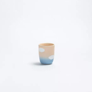 Wichtige Keywords (SEO): Keramiktasse 220 ml Cloud Peach Sky Tasse handgemachte Tasse blau pfirsich Tasse Sonnenuntergang Design Cappuccinotasse Steinzeug kleine Geschenkidee handmade Tasse Abendhimmel Keramikbecher pastellfarben