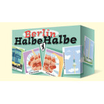 Berlin HalbeHalbe 30 Berliner Schönheiten zum Spielen von Claas Janssen Halbe-Halbe – Ein völlig neues Spiel-Erlebnis! Ein faszinierendes und außergewöhnlich gestaltetes Gedächtnisspiel, mit dem sich die deutsche Hauptstadt (neu) entdecken lässt. Je zwei zusammengehörige Karten zeigen ein gezeichnetes Berlin-Motiv – die Spieler müssen aus den verdeckten Karten die richtigen Paare herausfinden. Welche Hälften gehören zusammen und wer sammelt die meisten Motive? Ganz Berlin in liebevollen Illustrationen: Ideal für junge und alte Berliner, Touristen und alle, die die Hauptstadt lieben!