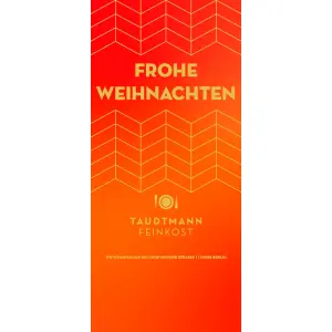 🎄 Frohe Weihnachten Leuchtendes Rot und Gold – klassisch, festlich und hochwertig. Die Banderole „Frohe Weihnachten“ bringt sofort weihnachtliche Stimmung. 👉 Personalisierbar für Kunden, Mitarbeiter oder Familie – ein edler Feinkostgruß zu den Feiertagen.