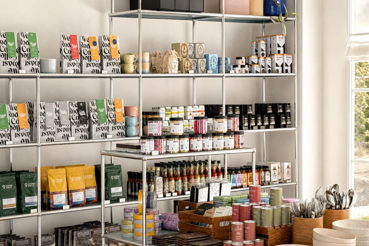 Kaffeebereich im Showroom von Taudtmann Feinkost, Ort fuer Beratungsgespraeche